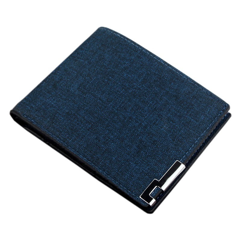 men's casual cloth pattern short wallet business wallet men wallet wholesale foreign trade cross-border canvas beauty clip
