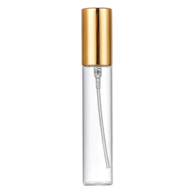 Цилиндрическая бутылка стеклянная бутылка для духов маленькая бутылка для образцов 10ml портативная бутылка для сжатия распылителя для путешествий 5ml парфюмерная бутылка