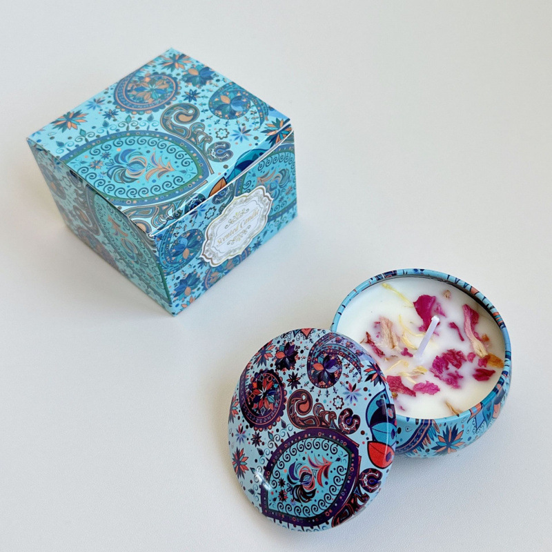 ¿Cara de soja transfronteriza con cera seca de flores? Regalos de cumpleaños de boda flores de flores de vela aromática