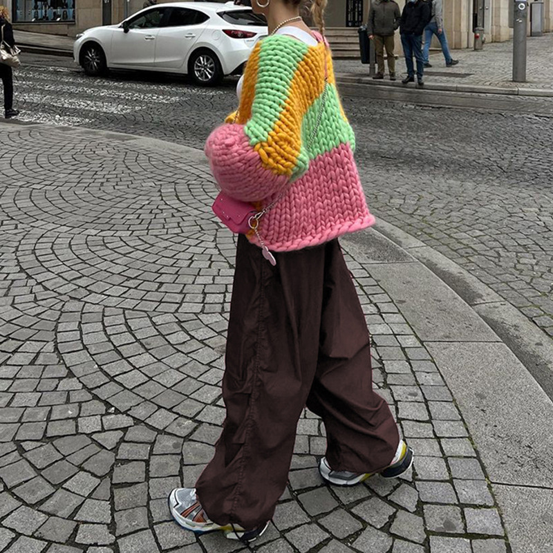 Mode Strassenmode Einfarbig Baumwolle In Voller Länge Freizeithosen Hose Mit Weitem Bein display picture 2
