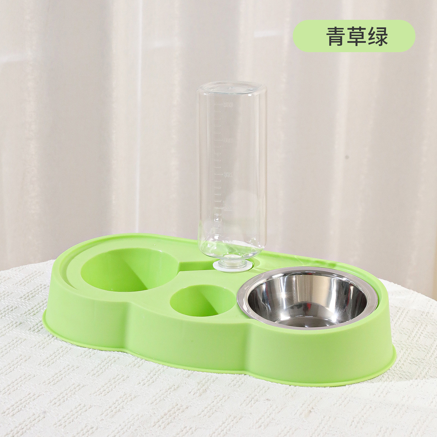 Cat Bowl Spot Portable Pipi Tao Little Cloud Combinación de acero inoxidable Tazón doble para mascotas Alimentación Agua Tazón para mascotas