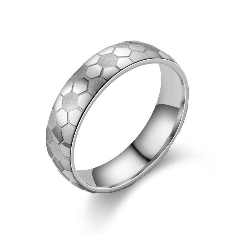 Fashion Football Pattern Stainless Steel Ring Wholesale Nihaojewelry display picture 4