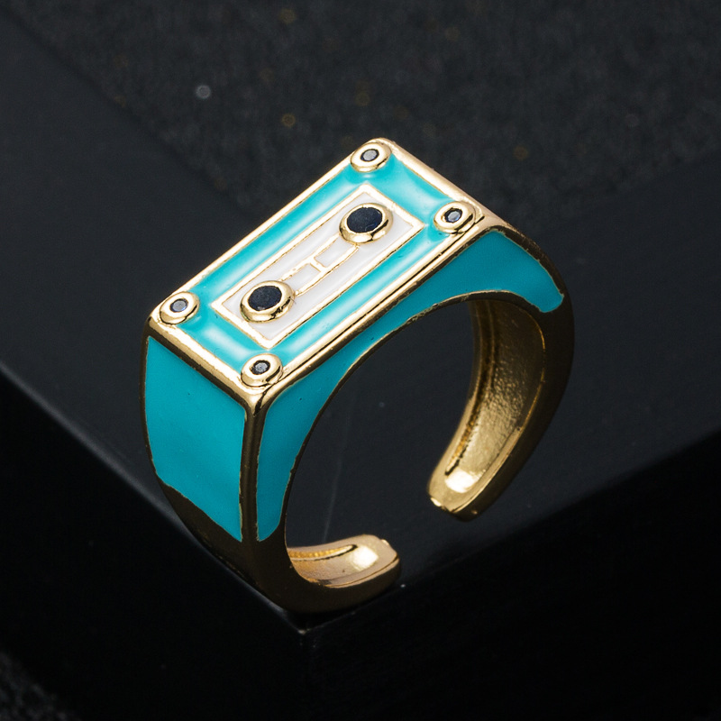 Fashion New Robot Dripping Oil Metal Opening Adjustable Copper Ring Accessories display picture 5