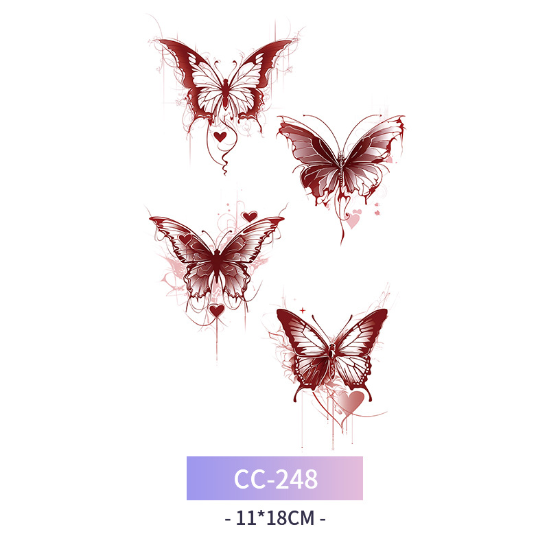 Transfronterizo en stock al por mayor de halloween colorido mariposa tatuaje pegatinas simulación sangrienta cicatriz pegatinas divertidas pegatinas impermeables