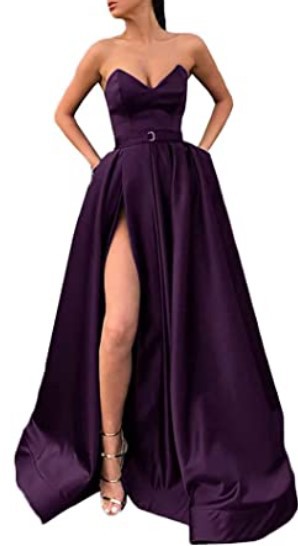 Comercio exterior europeo y americano Amazon AliExpress deseo vestido de novia con cuello en V sexy tubo superior satén adelgazamiento vestido largo