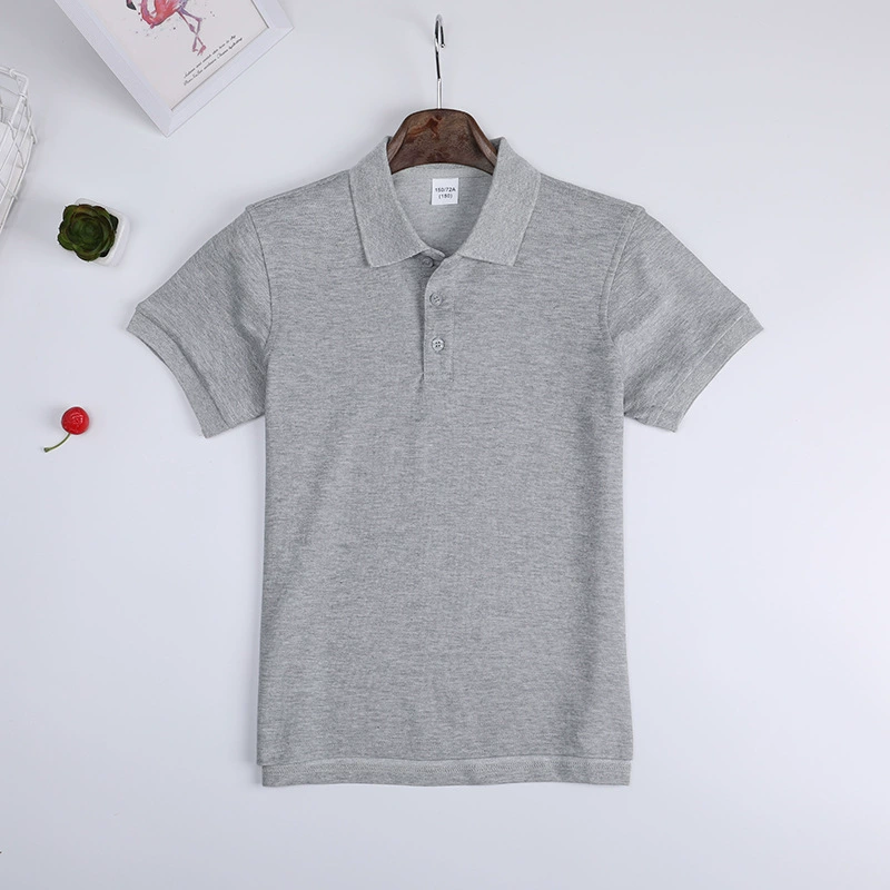 Детская футболка, голубой и белый polo, летняя форма для учащихся, с коротким рукавом