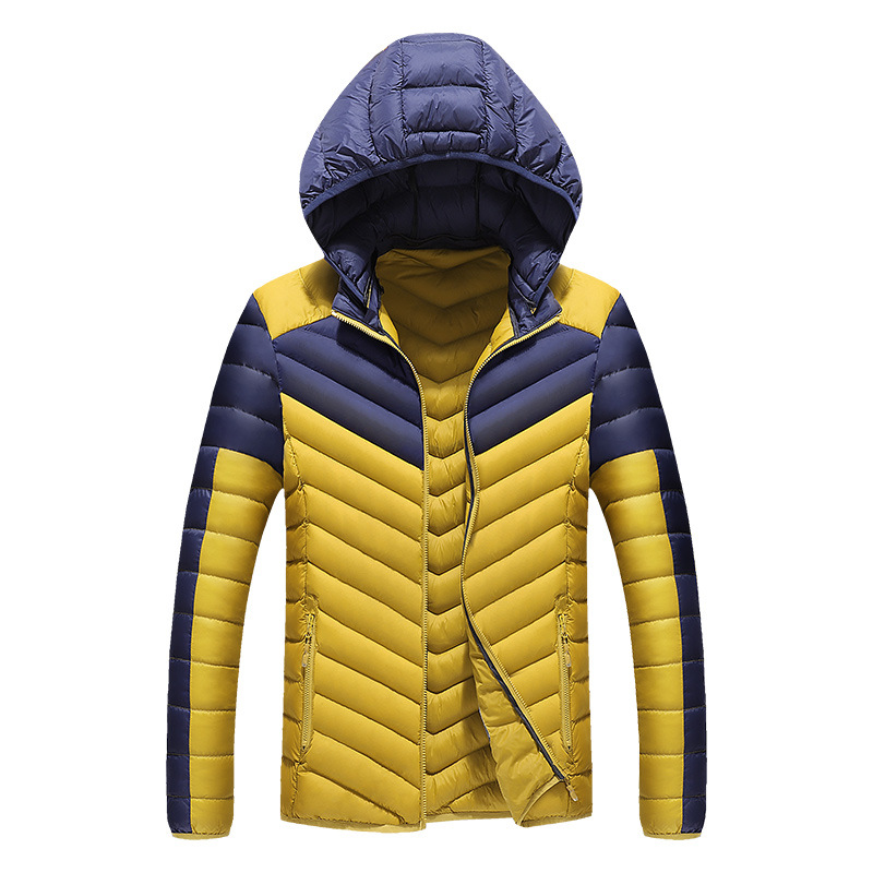 Directo de fábrica nueva juventud ligero cálido abrigo de algodón acolchado de los hombres Chaqueta de algodón acolchado con capucha abajo abrigo de algodón acolchado de los hombres transfronterizos