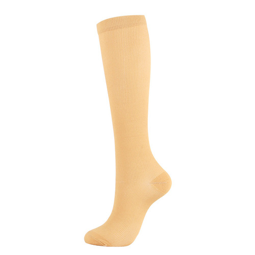 Amazon Sports Cycling Socks Men's and Women's Compression Socks Running Comfortable Colorful Solid Color Compression Socks Factory Direct Sales