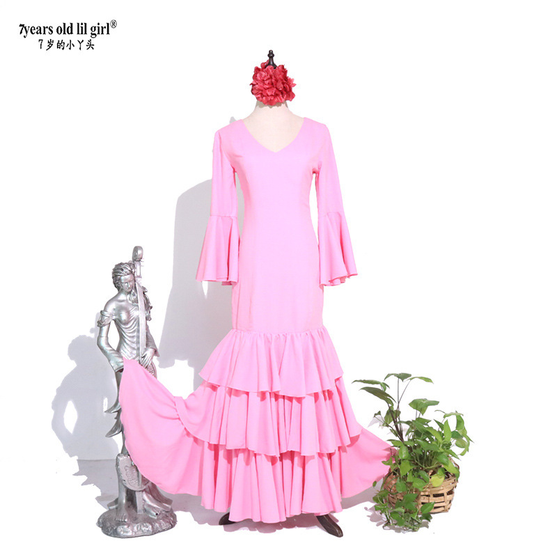 Original Brand Flamenco Spanish Dance Dress Performance Costume Dance Skirt Ene21