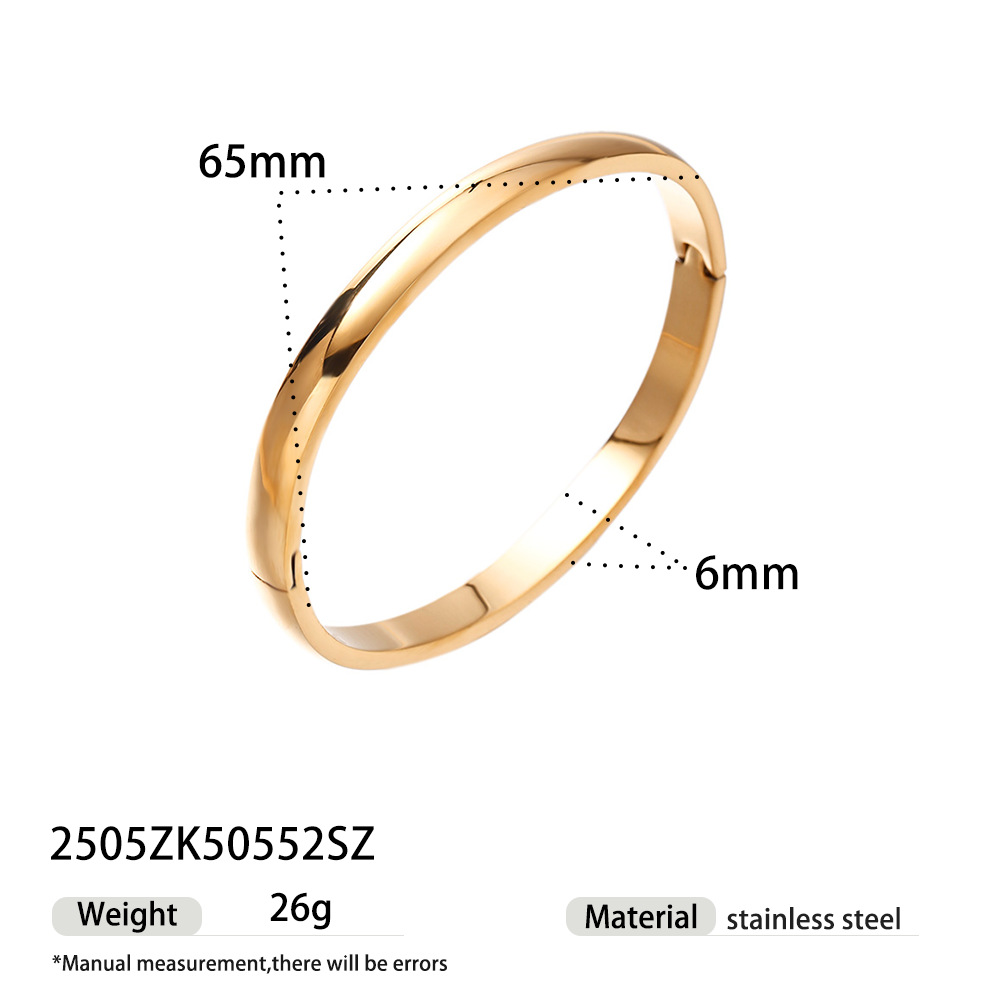 Tena Pulsera de acero inoxidable europea y americana Galvanoplastia Pulsera cerrada de circón con incrustaciones de oro de 18k image 6