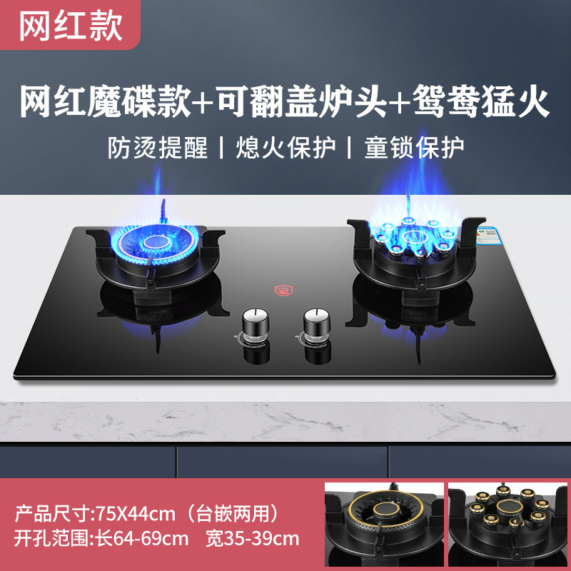 Venta al por mayor buena esposa estufa de gas estufa doble estación de gas natural doméstico gas licuado integrado estufa de gas estufa de fuego