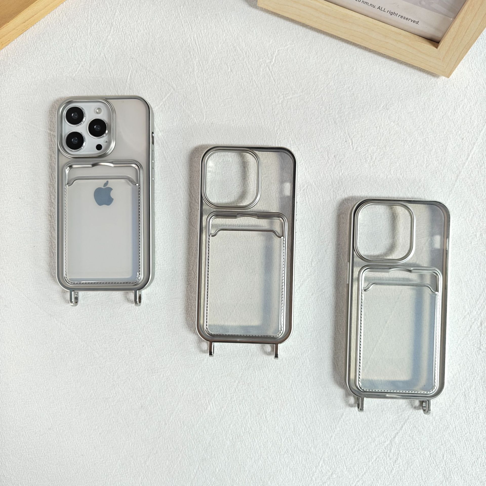 電鍍卡包蘋果15/14P13/12/11素材PhoneXSM/XR/X全包8/6plus手機殼