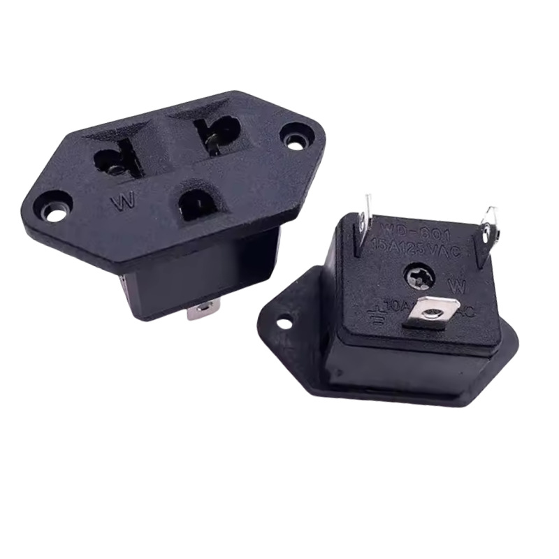 供应AC插座 带螺丝孔多功能电源插座AC-12