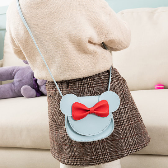 Korean Style Children's Bag Girl's 2025 New Cartoon Bow Shoulder Mini Cute Small Ear Crossbody Bag