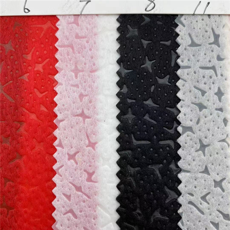 星星纹泡泡纹无纺布 爪子纹不织布 家纺工艺布料 购物袋无纺布