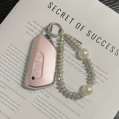 Lavida, New Golf 7, T-Roc, Car key bag - volkswagen-d-model-quicksand-powder-diamond-pearl-chain-silver