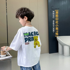 Children's unisex short-sleeve T-shirts, sweat-absorbent and breathable, cotton, INS summer new arrivals, kids' and babies' half-sleeve tops, suitable for small and medium children