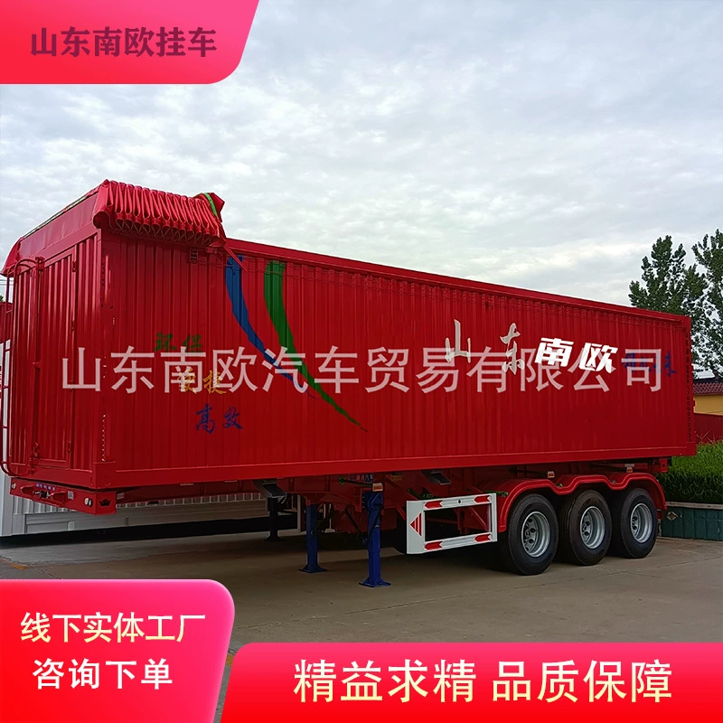 Тяжелый самосвальный полуприцеп для экскаваторов с боковой разгрузкой, крюковой, для перевозки зерна