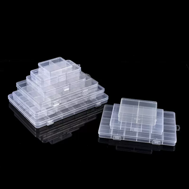 固定多格五金电子配件多规格分格透明塑料纽扣首饰渔具包装收纳盒