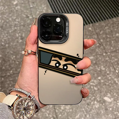 クレヨンしんちゃんが覗くiPhoneケース（Apple 17 Pro、iPhone 16、カップル向け、15 Pro Max、マット仕上げ、13/12対応）