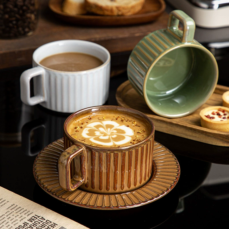 Подарки на день учителя внешней торговли кофейная чашка высокого класса изысканная печь ретро водяная чашка керамическая чашка тарелка набор послеобеденного чая