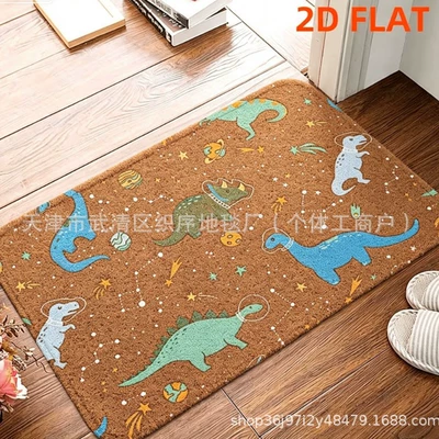 palm, thickened silk loop, non-slip — Avtomobil döşəmə paspasları - zx-nature-and-dinosaurs-14-3040silk-loop-without-edge-finishing