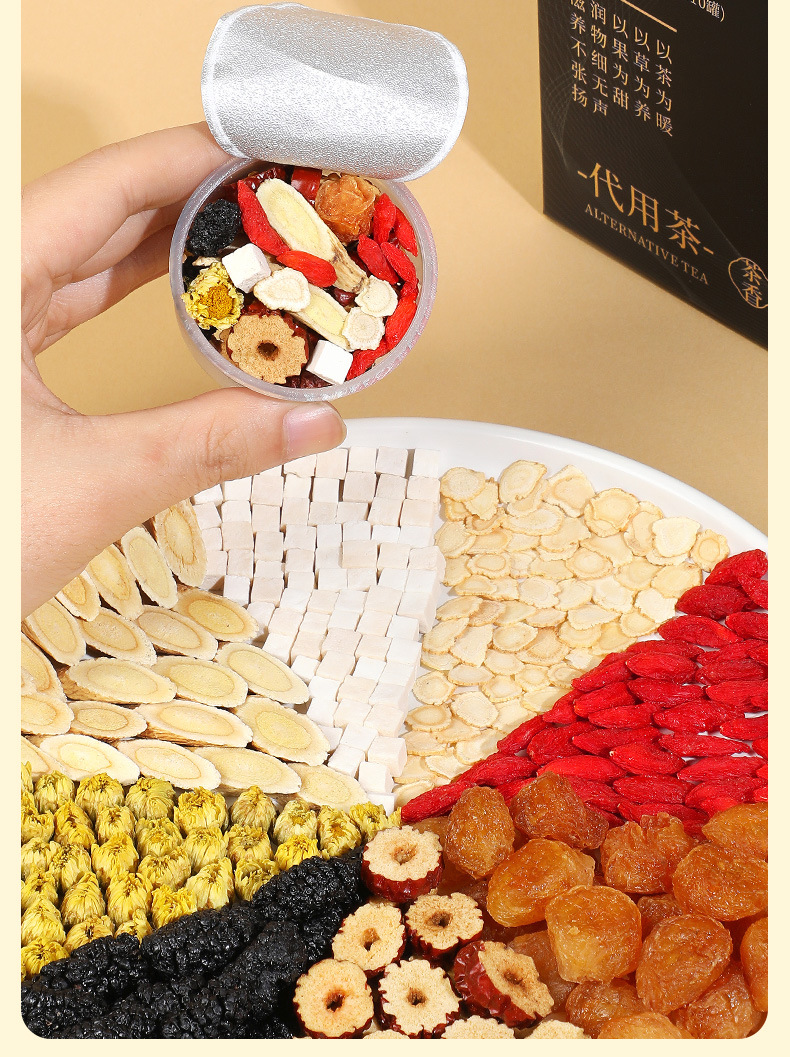 Ginseng Goji Eight Treasure Tea 150g Gift Box Herbal Wellness Tea key features