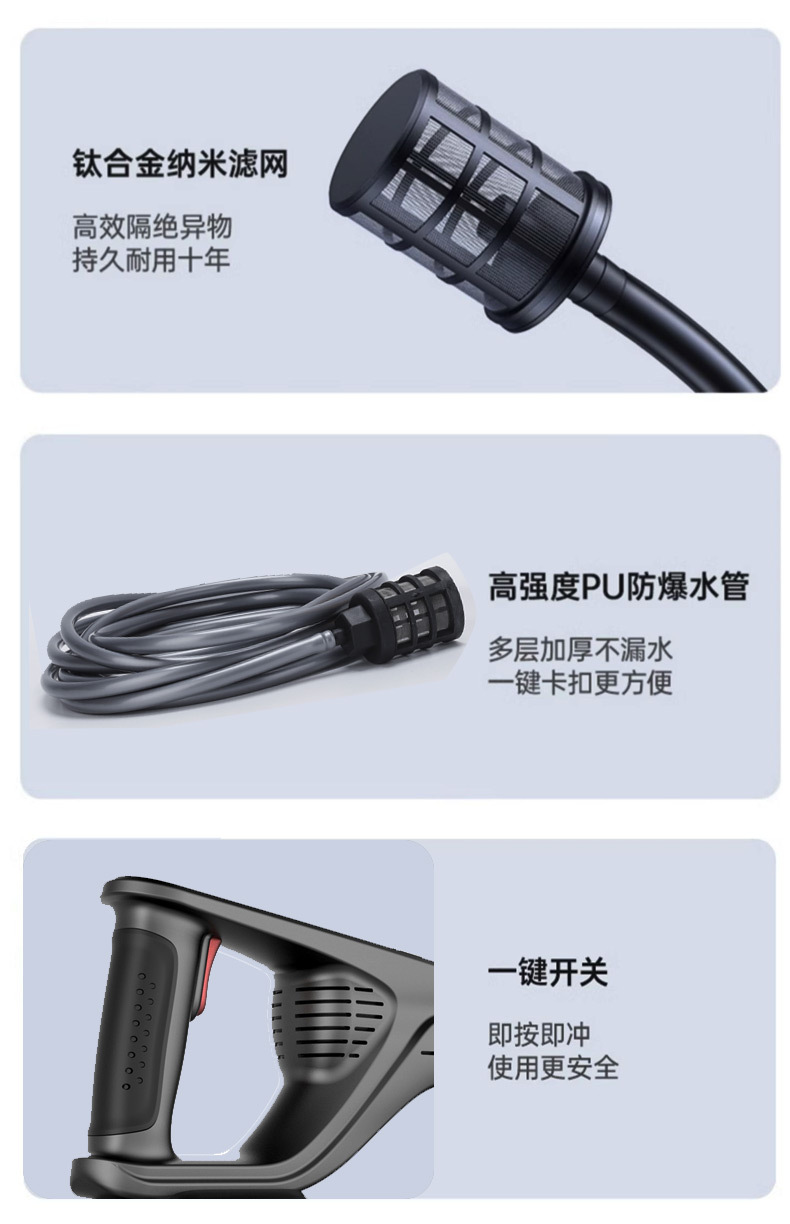 Car Washer High Pressure Water Gun 230W Cordless Cleaning Machine