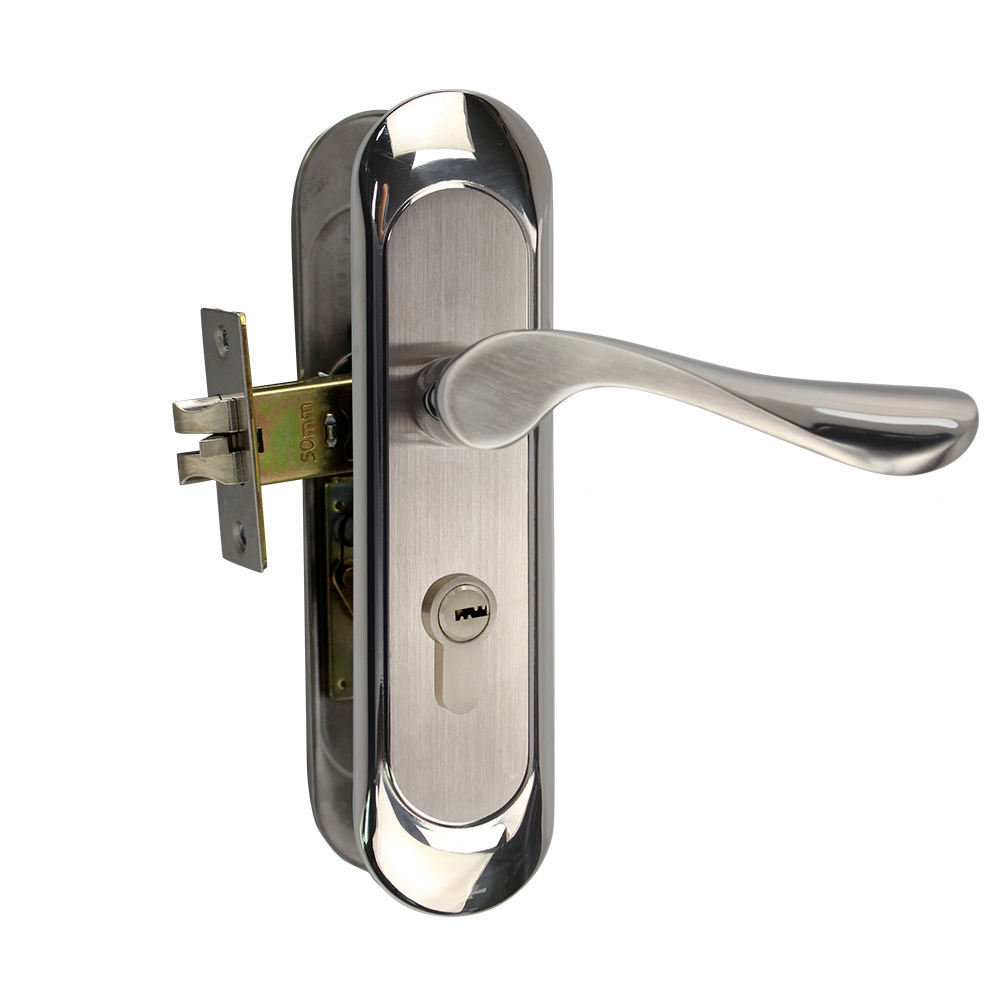 Cerradura de puerta interior de acero inoxidable cerradura de mano de dormitorio 50 cerradura de puerta de madera de lengua falsa cerradura de panel universal doméstico