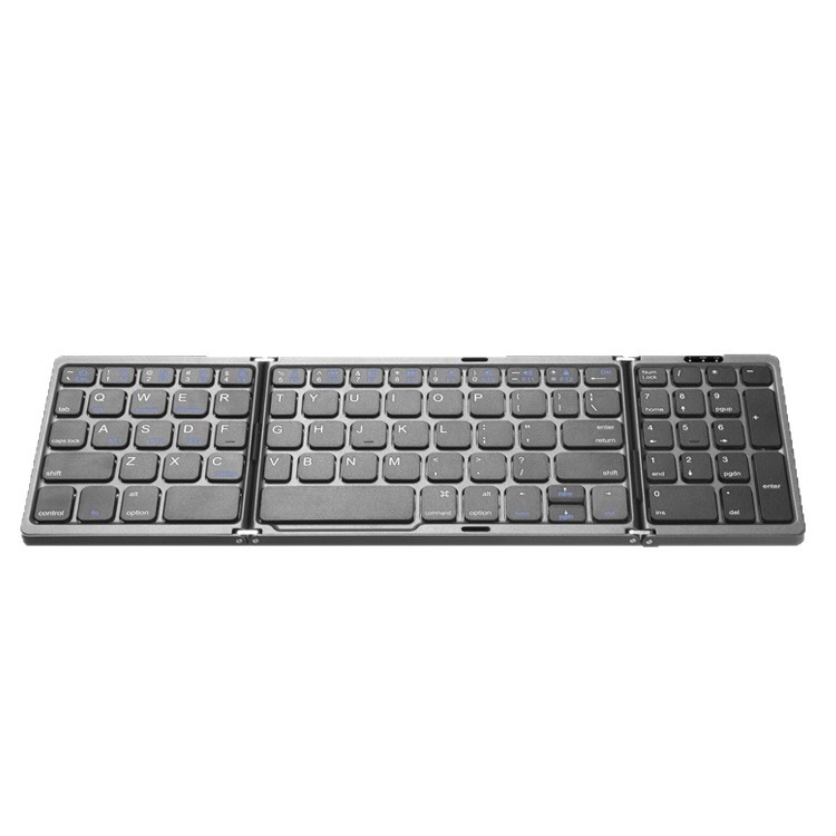 B089 triple plegable inalámbrico bluetooth conveniente teclado ultra delgado compatible multisistema tableta portátil tipo-c