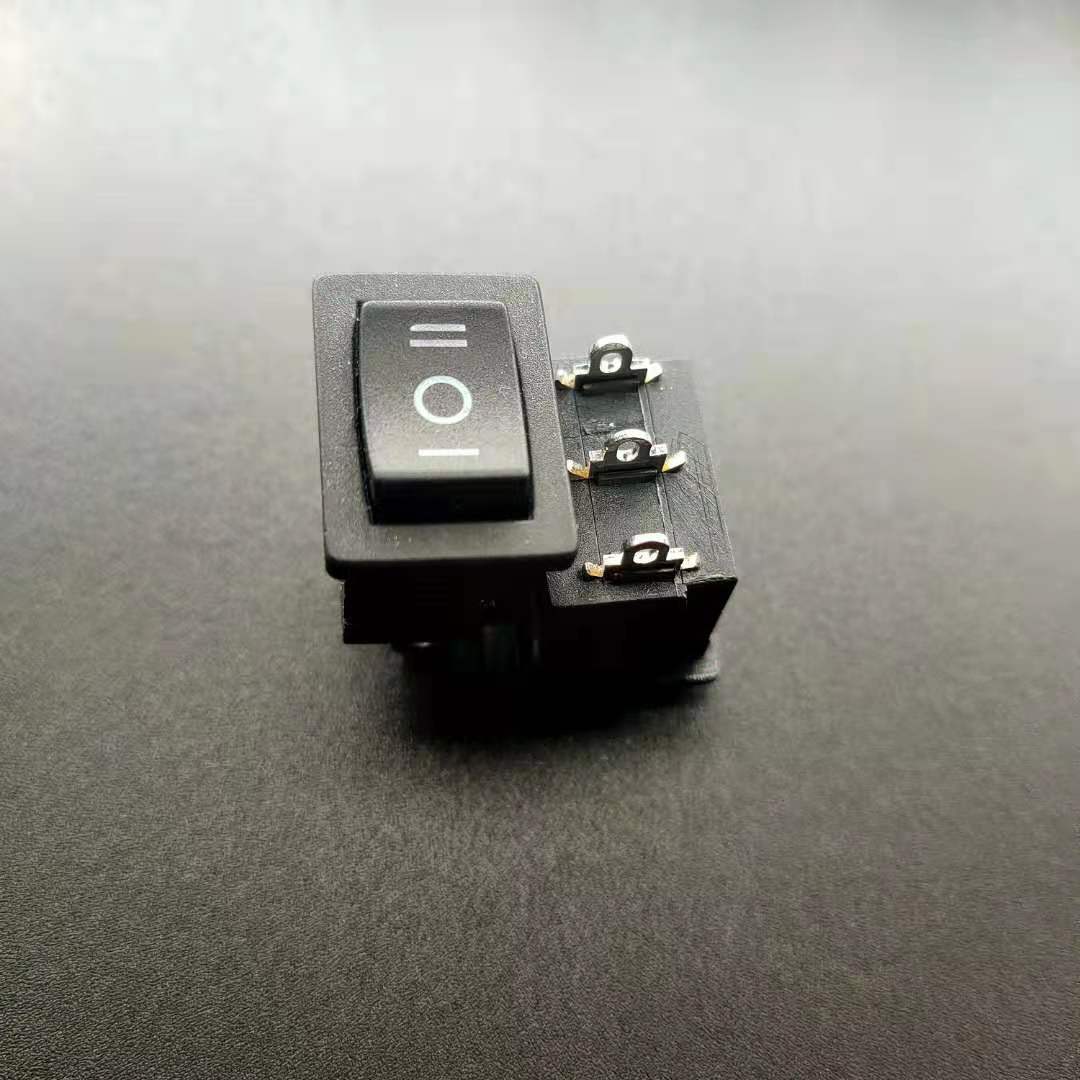 KCD1三脚三档小脚大脚船型开关开关猫眼黑色三脚双通船型开关