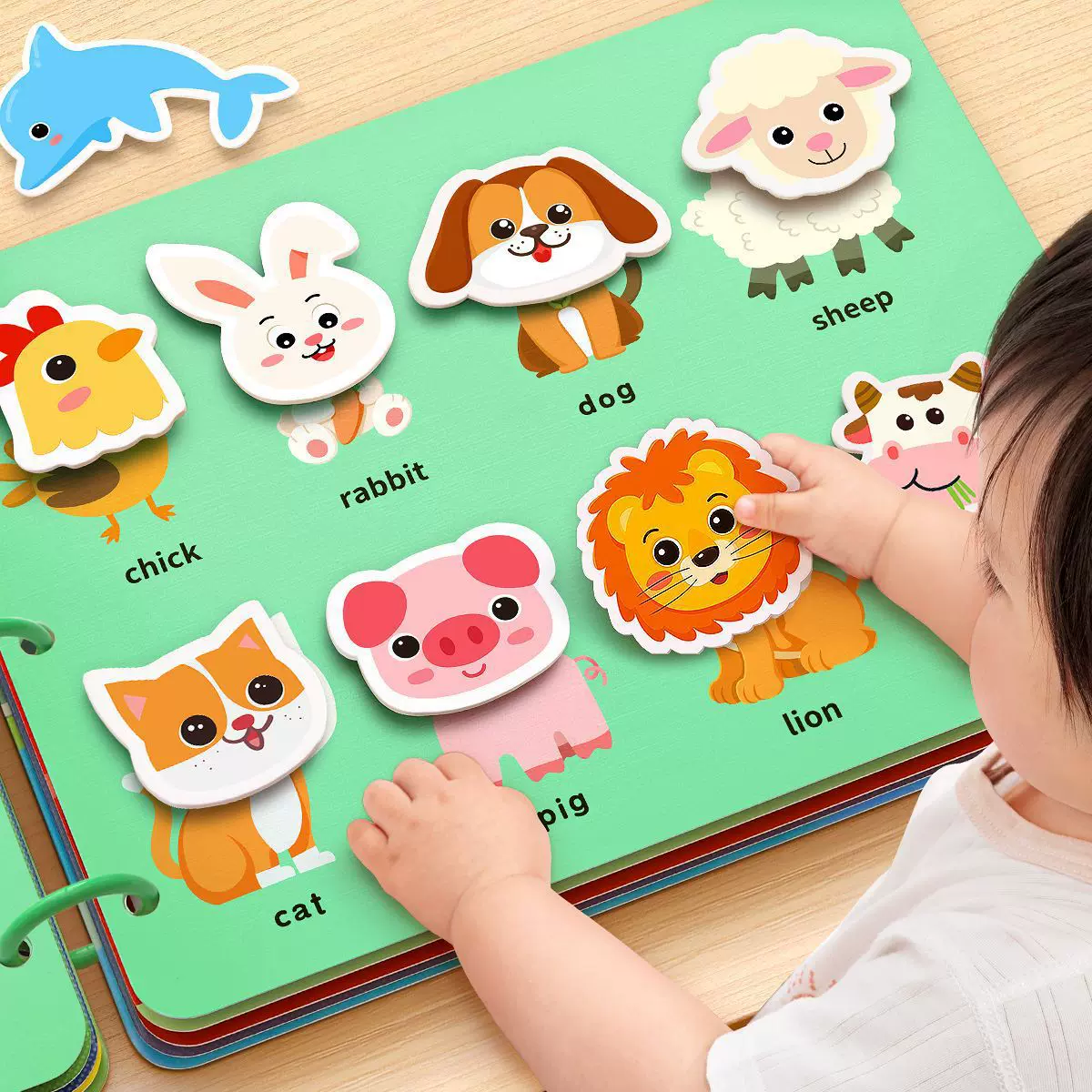 儿童启蒙安静书 幼儿早教魔术贴认知书 宝宝智力开发可手撕粘贴书