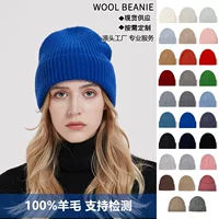 Европейские и американские осенние и зимние холодные шапки wool beanie с толстыми головами для мужчин и женщин