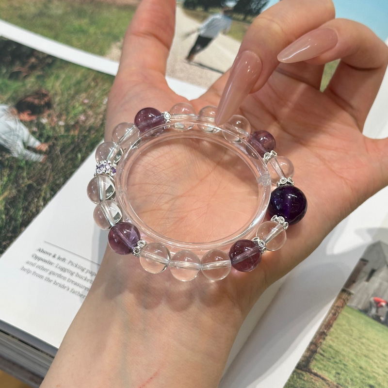 巧恩珠宝天然紫水晶白水晶时尚净体白水晶紫水晶九紫水晶批发设计|undefined