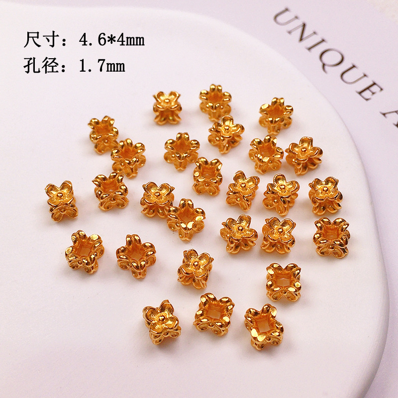 S925 Silver Gold-Plated Small Spacer Beads, Loose Beads, Accessories for Bracelets, Necklaces, String Decorations, DIY Handmade