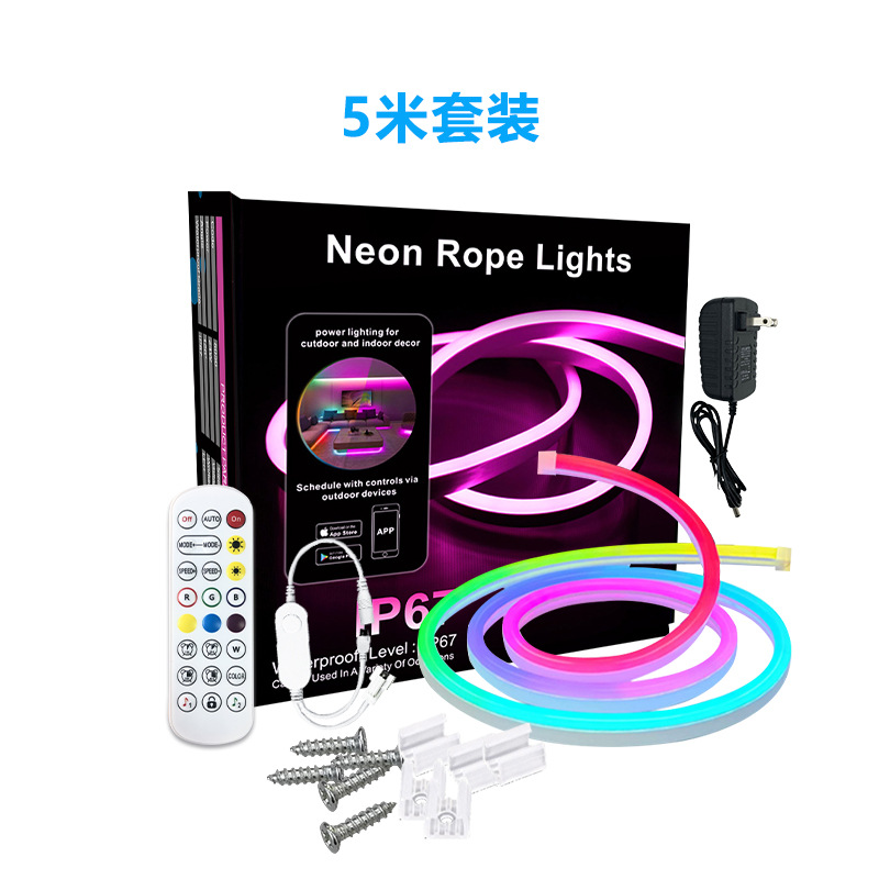 Neón colorido graffiti WiFi Bluetooth música RGB silicona flexible faro con inteligente DIY forma caballo corriendo