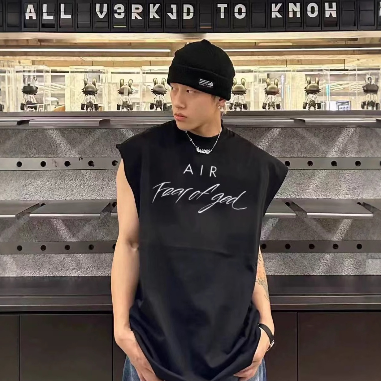 ESSENTIALS Collaboration American Style Sleeveless Vest, Trendy High Street Casual Sleeveless Tank Top, Couple Vest T-Shirt
