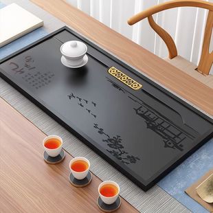 Black Gold Stone Tea Tray, Whole Stone Natural Stone Tea Table, Small Household Drainage Nail Tea Sea Polished
