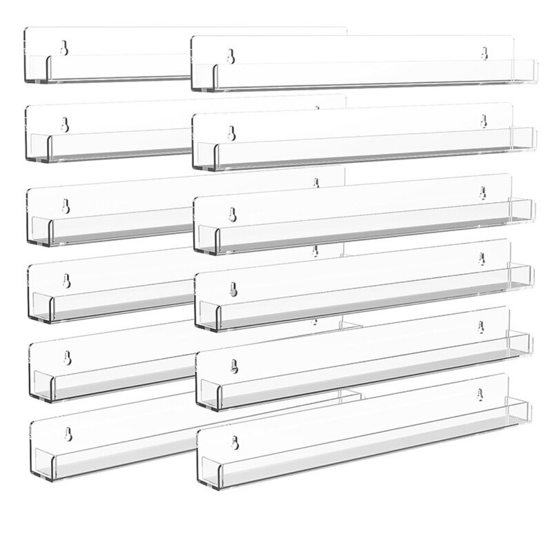 Transparent Acrylic Nail Polish Storage Rack Wall Mounted Shelf Cosmetic Rack Acrylic Wall Mounted Record Rack