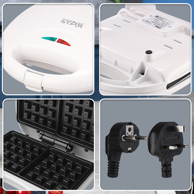 Ganador estrella transfronterizo dedicado sandwichera máquina de desayuno multifunción tostadora británico estándar europeo en stock