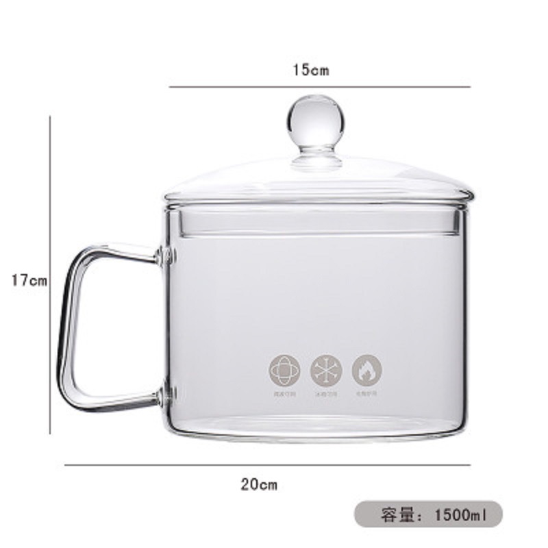 Vidrio de borosilicato hogar fuego abierto calefacción mini olla de fideos instantáneos tazón de cerámica eléctrica se puede calentar sopa olla hirviendo