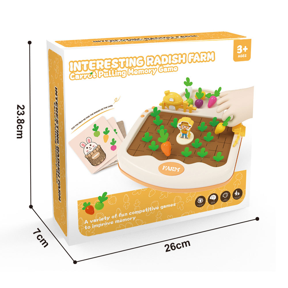 Niños Montessori pensamiento entrenamiento enseñanza educación temprana cognitiva granja juego de memoria rábano tirando Juguetes