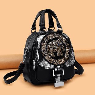 Brand backpack, shoulder bag, with embroidery, western style