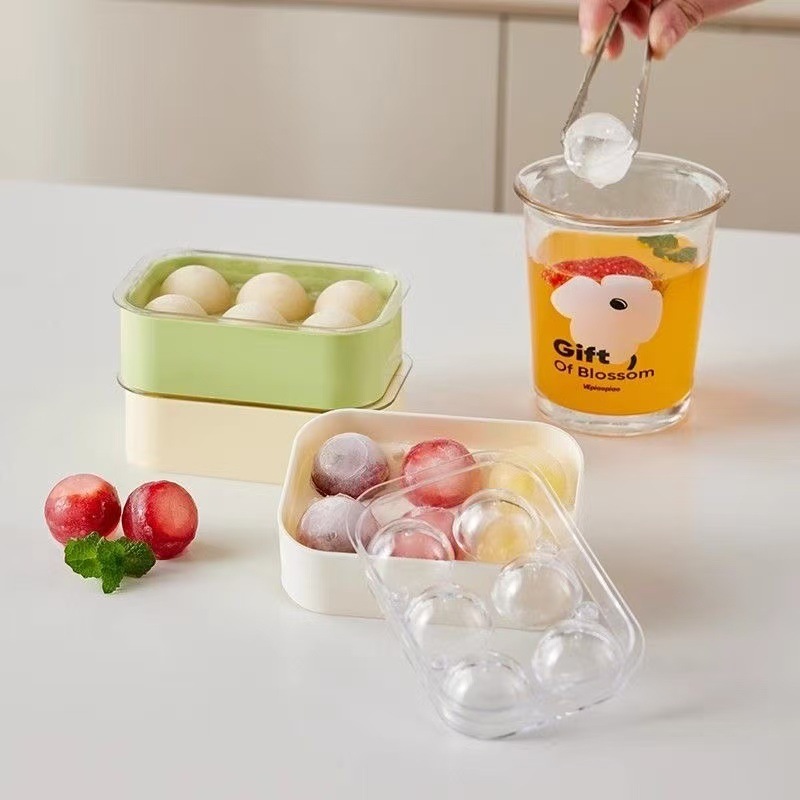 ネットレッド家庭用クリエイティブ円形氷型自作アイスホッケー6格氷氷食品級シリコン蓋付き離型しやすい|undefined