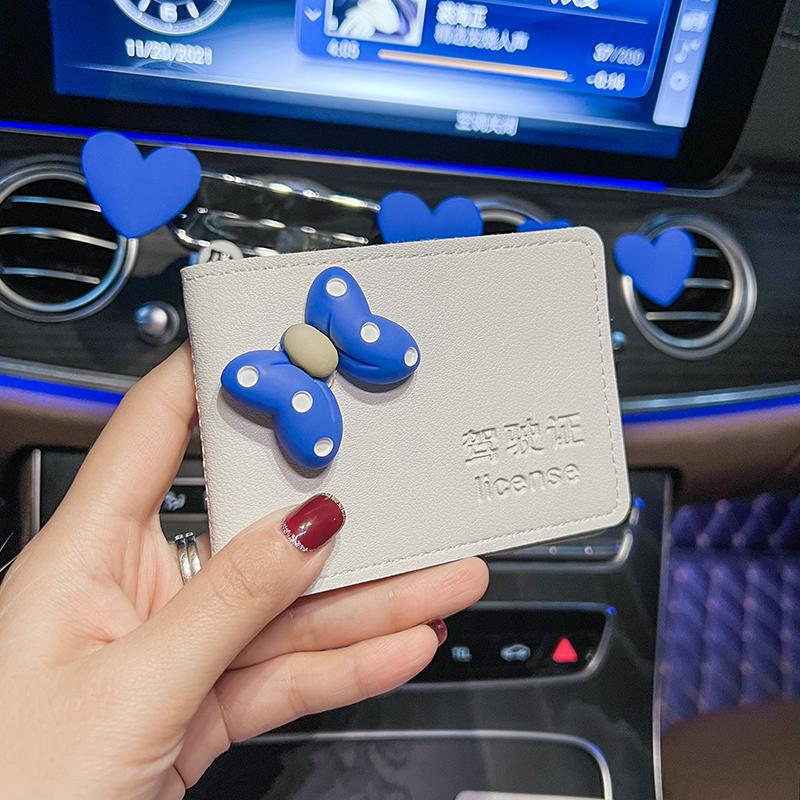 Licencia de conducir de automóvil de alta calidad, funda para tarjeta, funda de cuero, licencia de conducir femenina, personalidad creativa, funda protectora para licencia de conducir, bolsa de seis posiciones para tarjetas