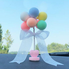 Car Ornament Wobbling Spring Balloon Car Interior Creative Cute Personalized Decor Center Console Dashboard Car Accent