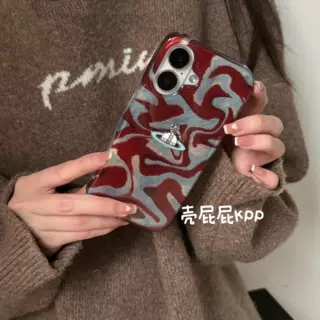 壳屁屁KPP复古感水波纹ins韩系14适用16pro苹果16ProMax手机壳iPh