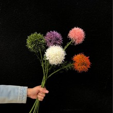 仿真绿石竹仿真绿植绿毛球森系婚礼路引地排花拍摄场地布置假花