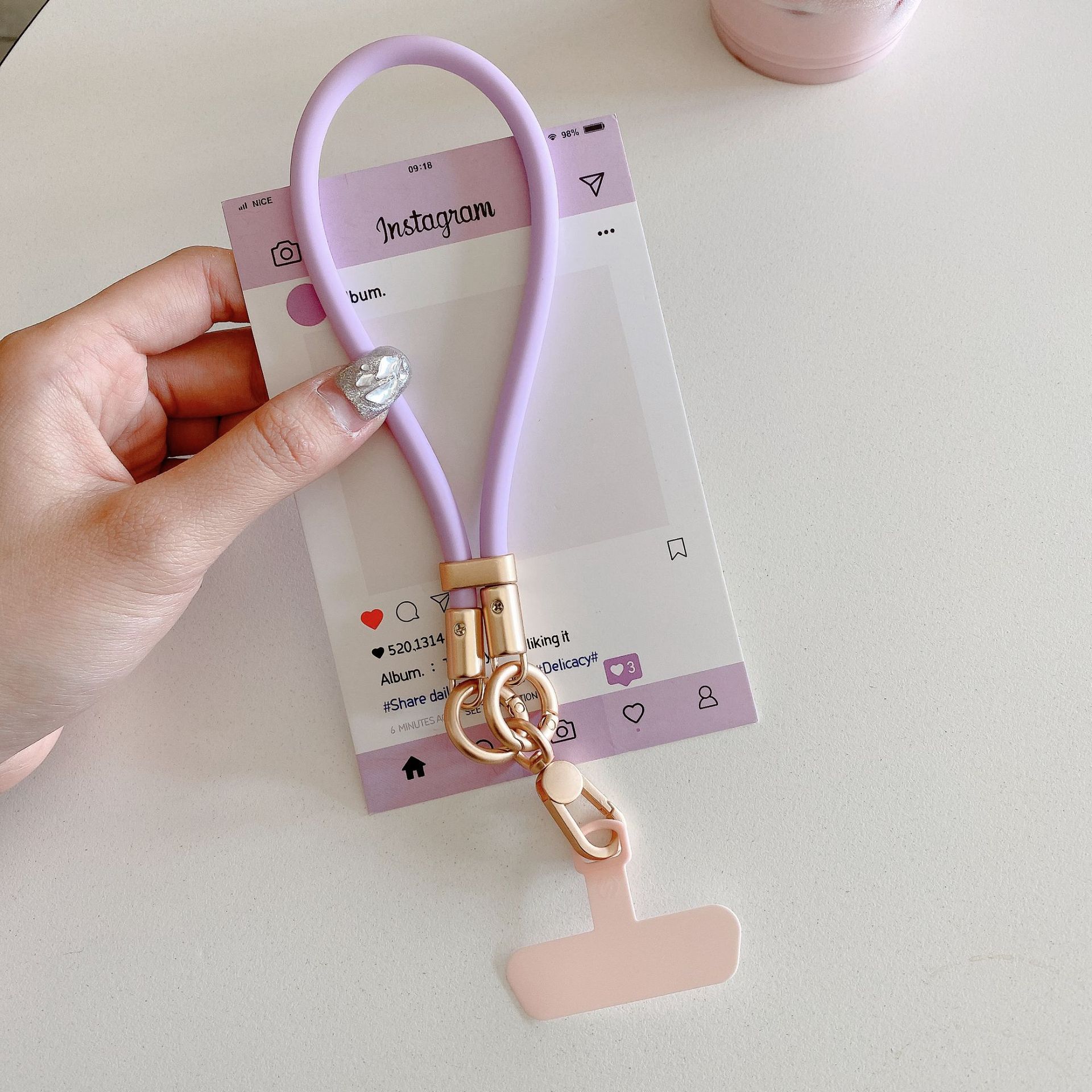 Silicona líquida cordón corto para teléfono móvil junta pulsera corta funda para teléfono móvil anti-pérdida para exteriores cadena de muñeca cuerda corta