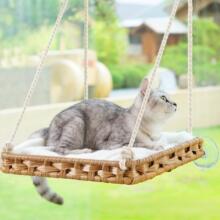 编织悬挂猫窝吊床吊篮猫爬架阳台壁挂式宠物窝四季通用猫咪窝吊床